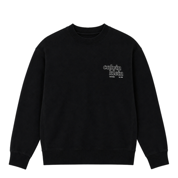 Calvin Klein Vestes en maille et pulls Noir - SWEAT-SHIRT COL ROND TERRY - S - Ref 72 €